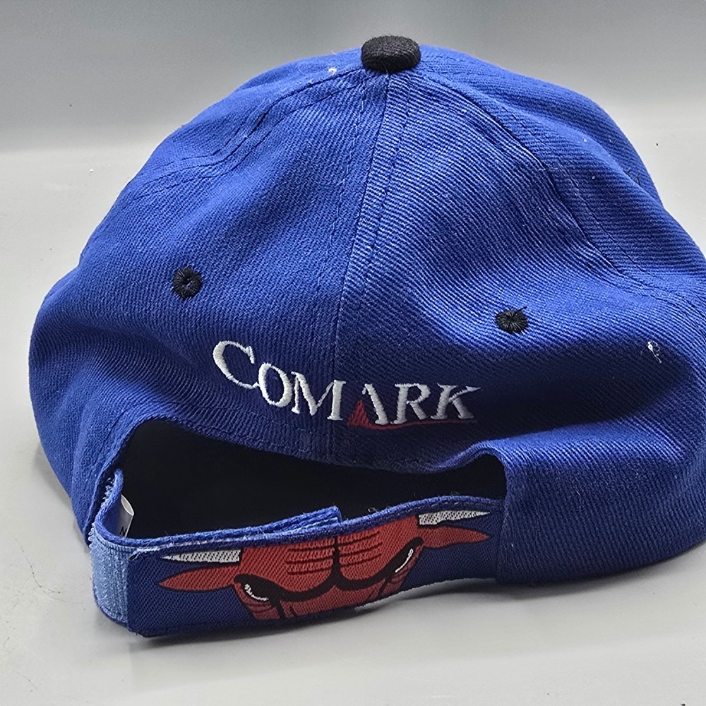 Vintage Chicago Bulls Championship Hat Blue Black Kick10 Pro Gear NBA Cap 90s - Picture 5 of 13